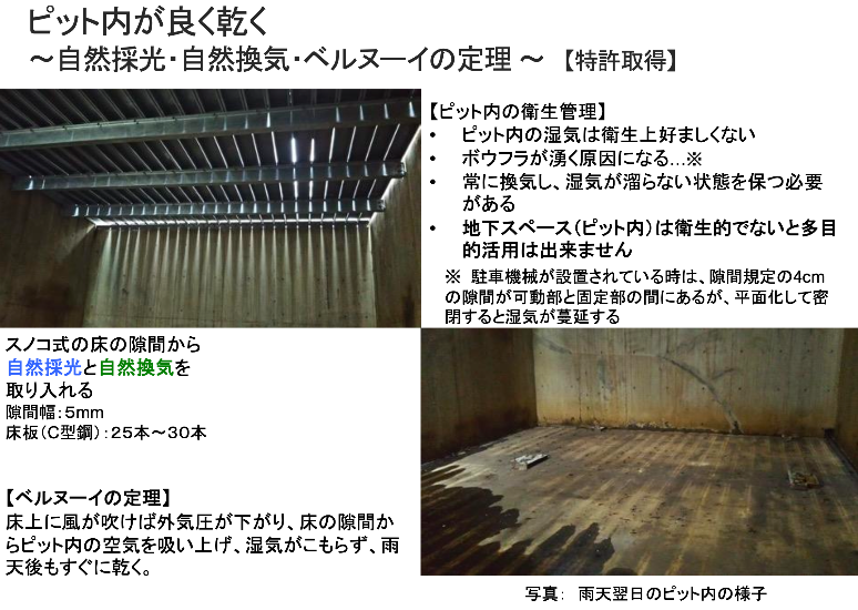 ピット内が良く乾く（自然採光・自然換気）